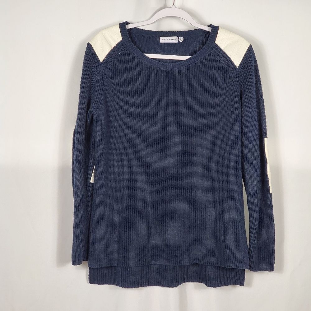 525 America Crew Neck Knitted Sweater in Dark Blue Size XS